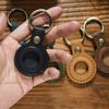 2025 Fashion Custom Top Layer Cow Leather Keychain Apple Air Tag Protective Cover Pet Anti-Loss Location Tracker Key Ring Sleeve