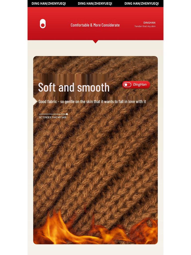 FEWK Зимний очень длинный шарф и шапка - Унисекс Флисовая подкладка Защита от холода Теплая вязка