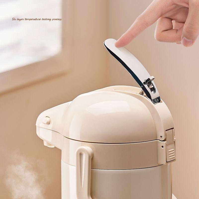 Air Pressure Water Bottle 4L Large Capacity Open Water Bottle Pressing Water Bottle Glass Inner Tank