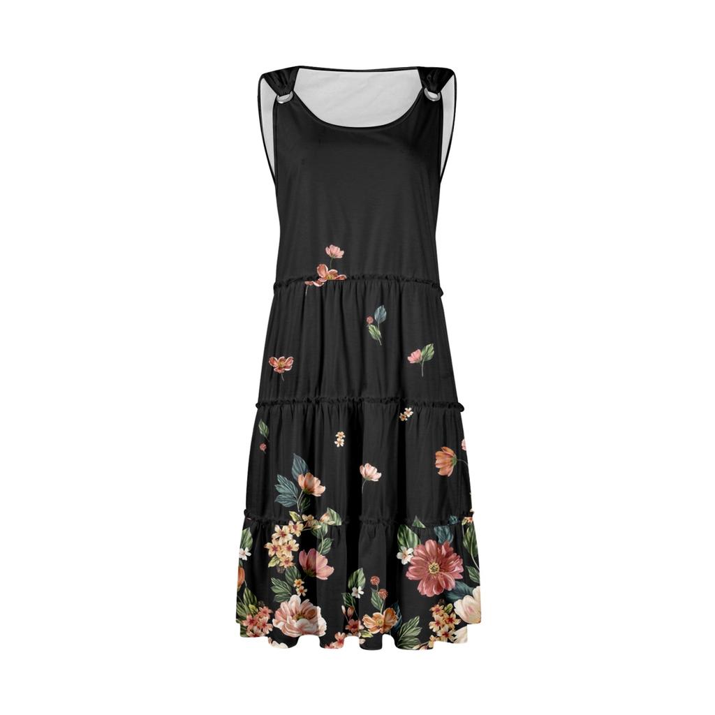 Women's Casual Daily Dating Outing Fashion Print Basic Sleeveless Loose Dress Bohemian Beach Dress Sleeveless Dress