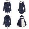 Women Drawstring Hoodie Coat  Warm Inside Fleece Padded Coat Slim Zipper Coat