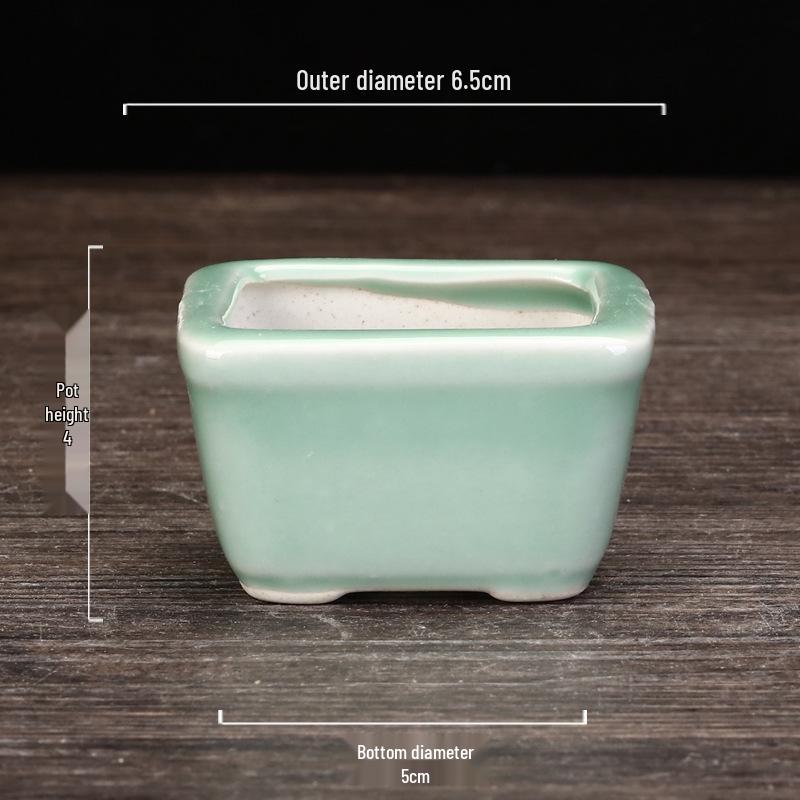 Керамический горшок для суккулентов и бонсай из фиолетовой глины - Высококачественный глазурованный мини-цветочный горшок