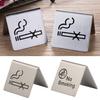 No Smoking Sign Stainless Steel Double Sides Noticeable Clear Printed Stable Non-Smoking Warning Sign for Restaurant