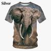 Летний топ с круглым вырезом и 3D-принтом с рисунком слона, модная повседневная хип-хоп футболка с коротким рукавом для мужчин