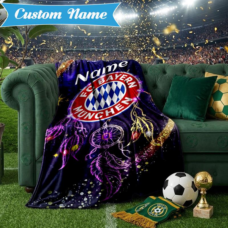 Custom Name Bayern Munich Dreamscape Blanket Lightweight Ideal Bedding Blanket Perfect for Travel, Camping, Living Rooms, Sofas, Christmas gift