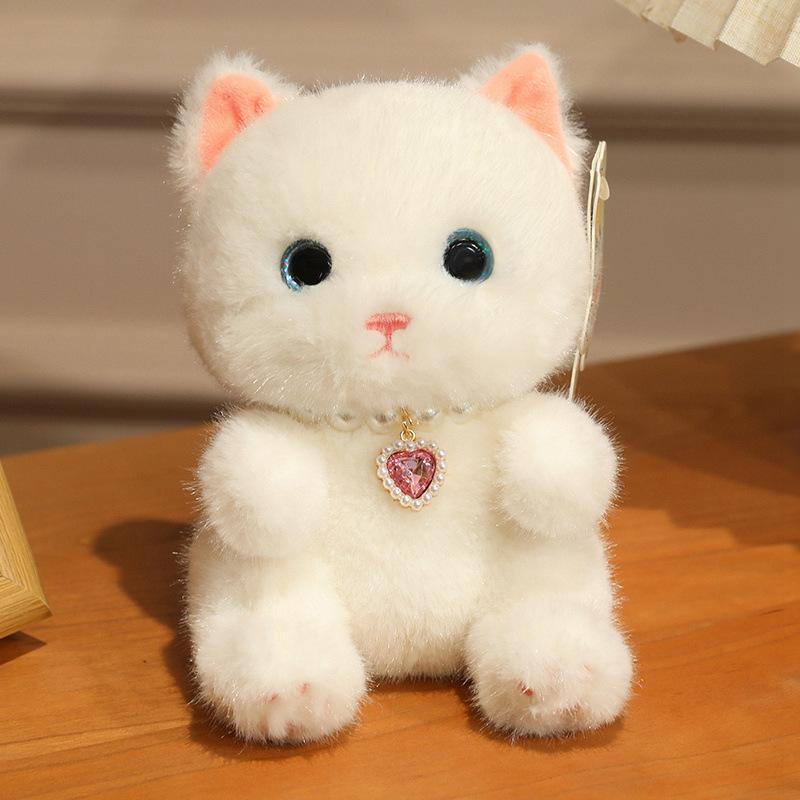 Плюшевые игрушки кошки, имитирующие кошек, куклы, кавайные плюши, брелок, подвеска для рюкзака, игрушки-декор имитация животных, подарки на день рождения