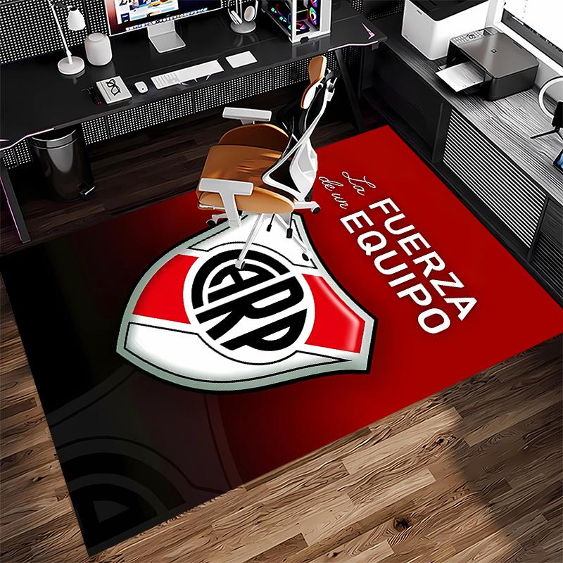 1pc Club Atlético River Plate Print Area Rug - Soft,Washable Non-Slip Indoor Mat for Office Chairs,Living Room,Home Office Decorative Rug
