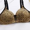 Underwear Women's No Steel Ring Bra Plus Size Bra Thin Gather-up Type Breast Beautiful Back Leopard Pattern Women Plus Size Underwear