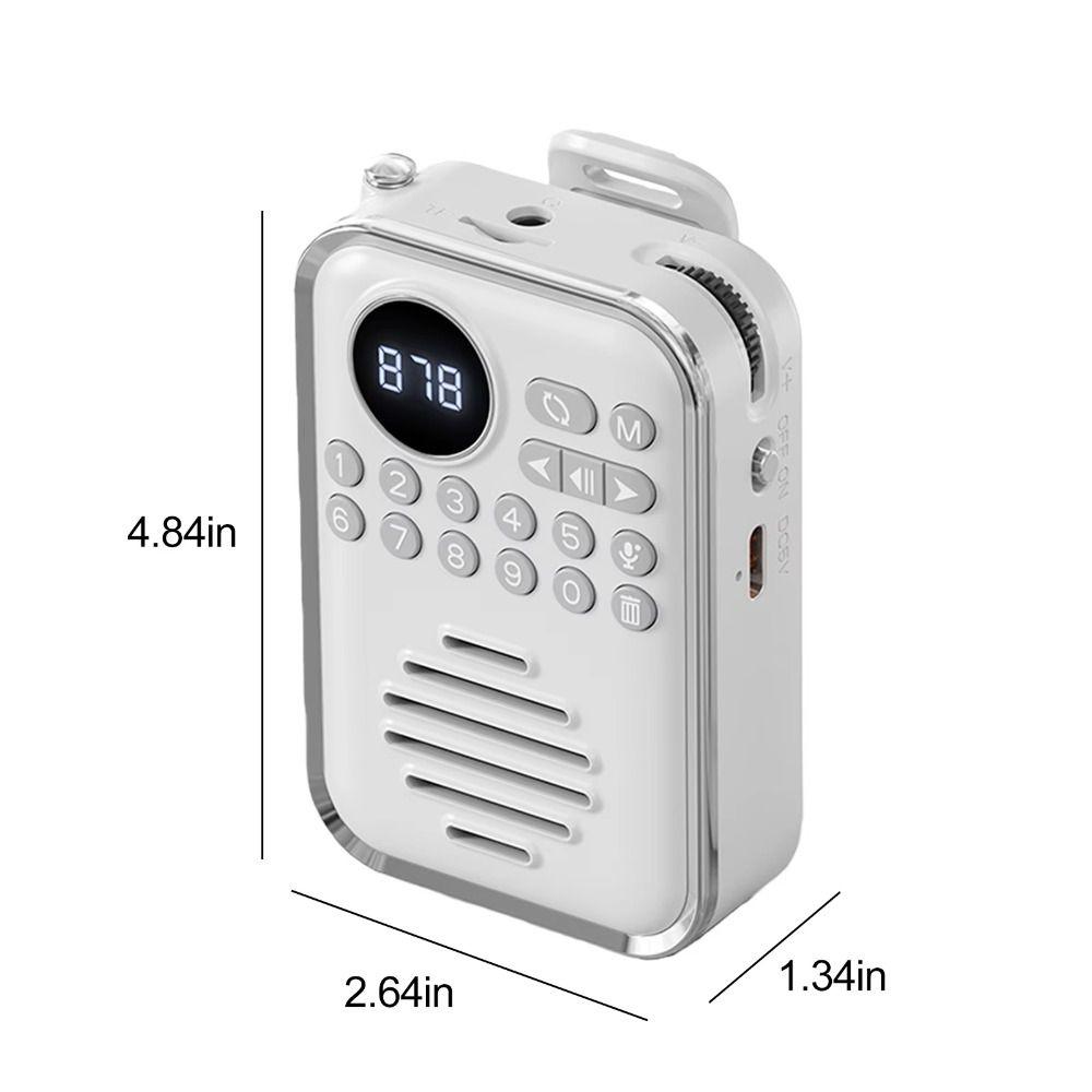 Радиоприемник с Bluetooth-динамиком, 400 мАч, на клипсе, перезаряжаемый, портативное FM-радио, декор для дома