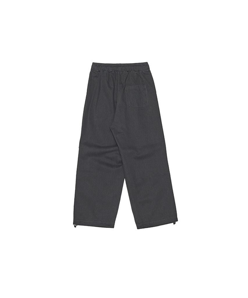 DOUBLE JD Washed Wide Pants (Black)