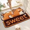 Абсорбирующий коврик для ванной из диатомовой земли, тканый, с милым мультяшным рисунком, нескользящий, быстросохнущий, для входа в ванную комнату, прочный для домашнего использования в душевых
