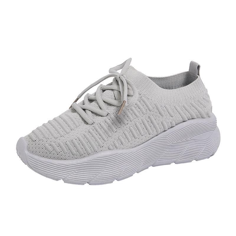 Summer New Flying Woven Shoes Sports Women's Mesh Breathable Student Casual Shoes Flat Running
