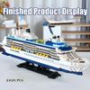 2428PCS Luxury Sea Cruise Liner Model Building Blocks Ocean Going Ship Model Bricks With Display Stand Kids Toy Holiday Gifts