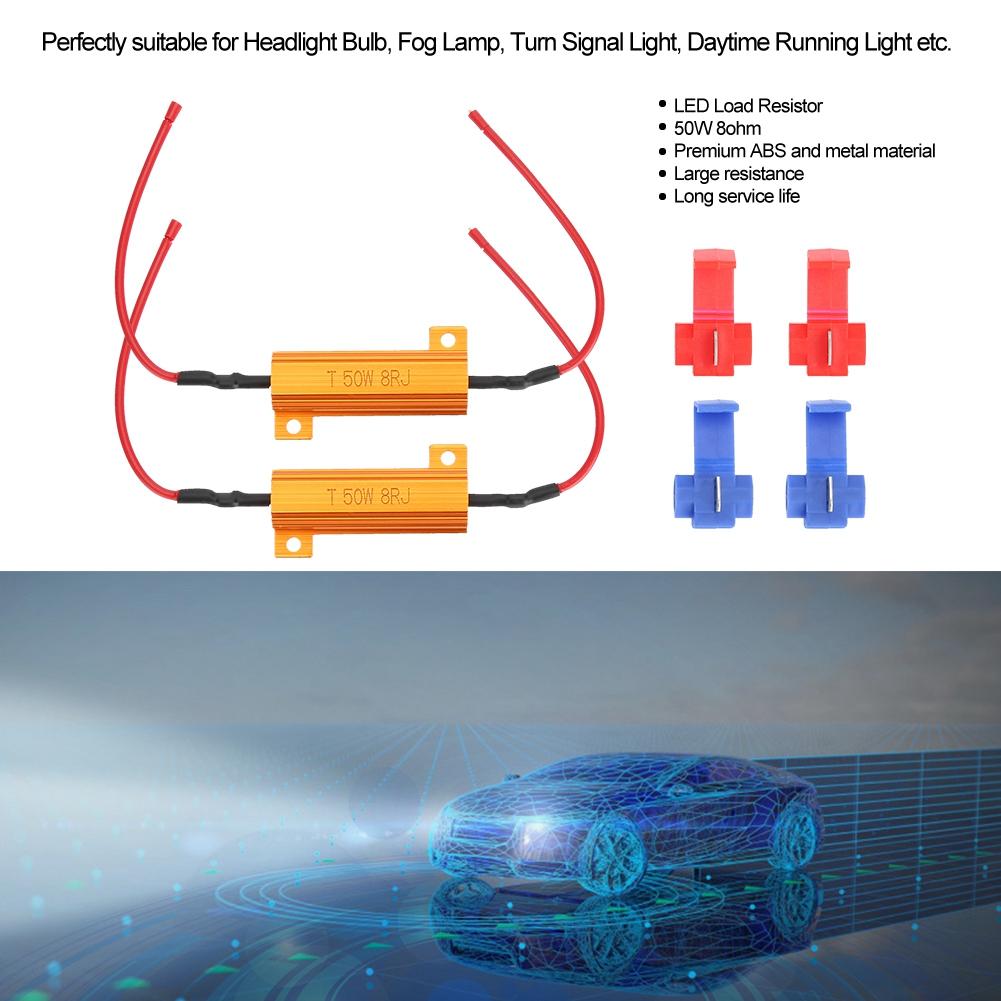 2 шт. 50 Вт 8 Ом проволочный резистор нагрузки декодер фиксирующий светодиодные лампы гипервспышка поворотник мигалка