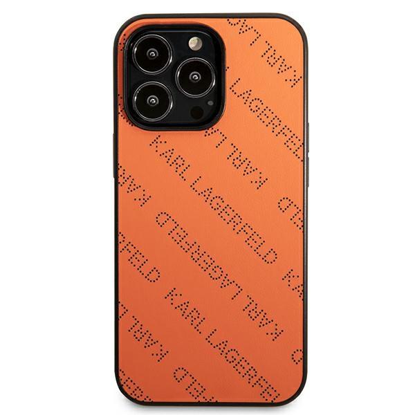 Etui do iPhone 13 Pro Max Karl Lagerfeld Perforated Pomarańczowe