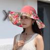 Bowknot Sun Protection Cap Double Side Wear Fisherman Hats Floral Collapsible Sunhat  Female