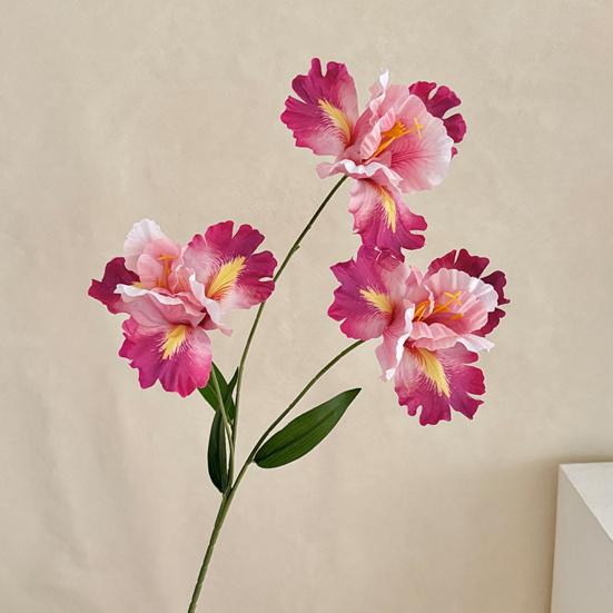 Iris Artificial Flower Realistic Faux Iris Flowers 33" Soft Fabric Indoor Outdoor Decor for Wedding Bridal Bouquets Centerpieces