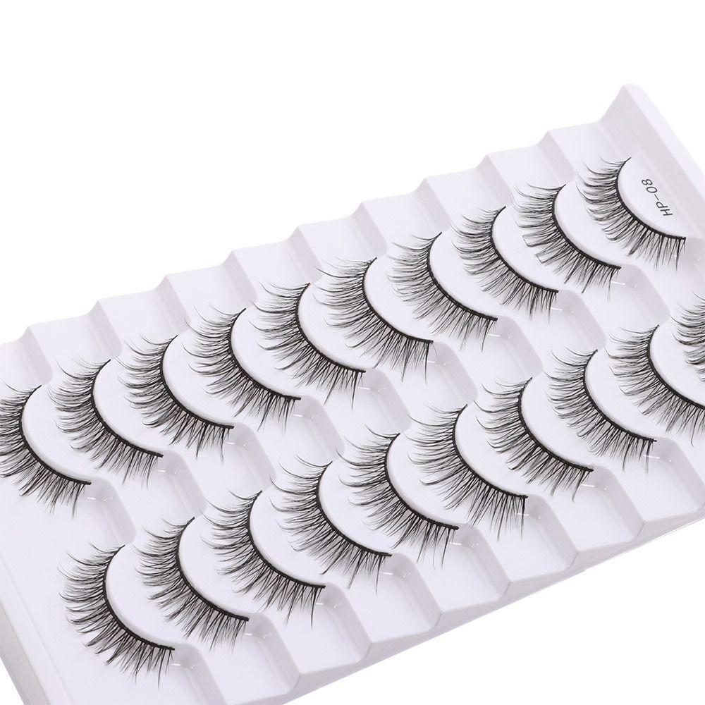 10 Pairs Natural Long False Eyelashes Fluffy Manga Lashes New 3D Mink Eyelashes Eye Makeup Tool