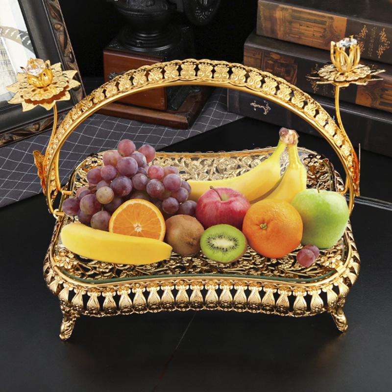 Стеклянная фруктовница из кованого железа, тарелка для сухофруктов, простая и креативная, для гостиной, домашнего журнального столика, блюдо для еды, украшение