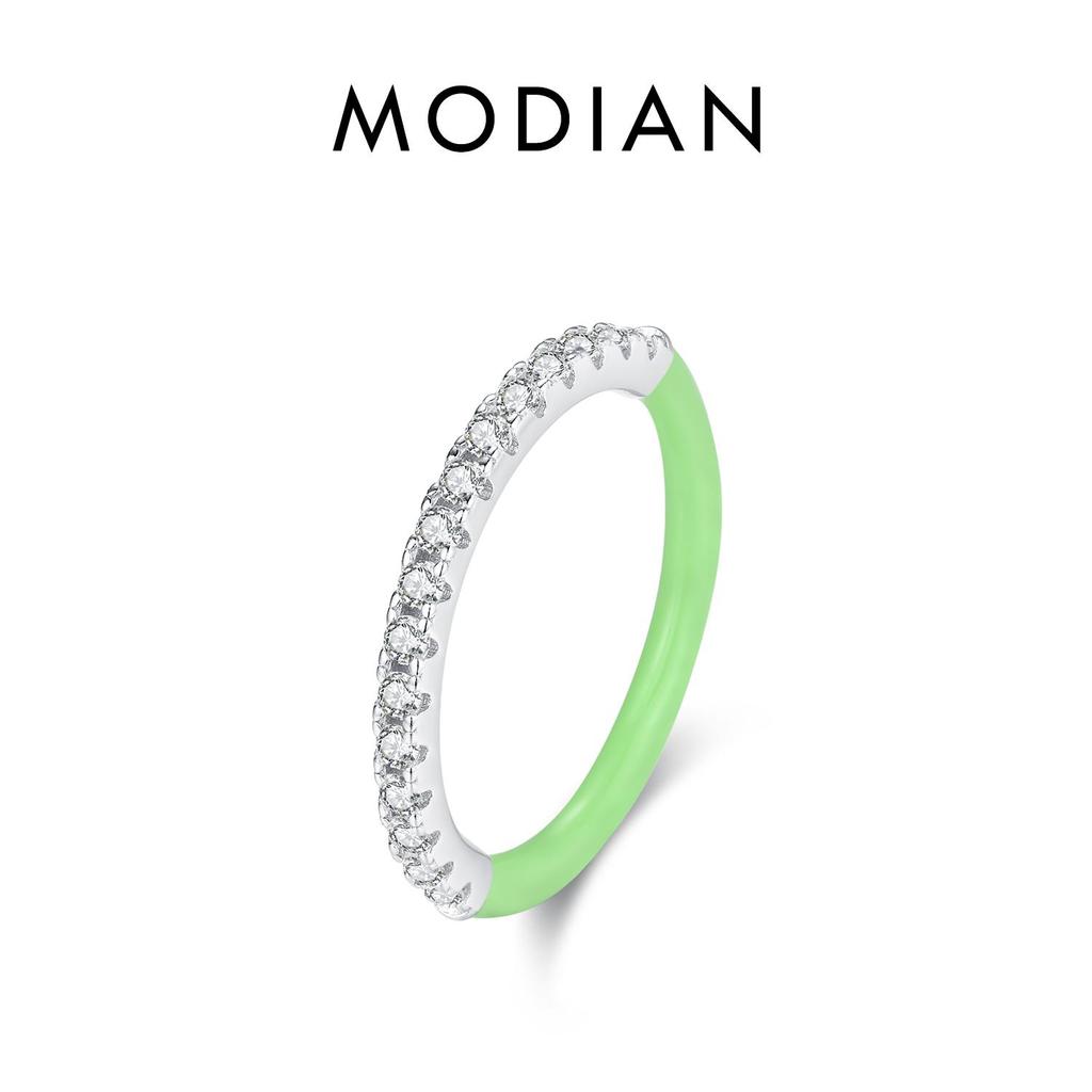 Модиан, настоящее серебро 925 пробы, цветная эмаль, штабелируемое кольцо, модные кольца высокого качества для женщин, вечерние ювелирные изделия