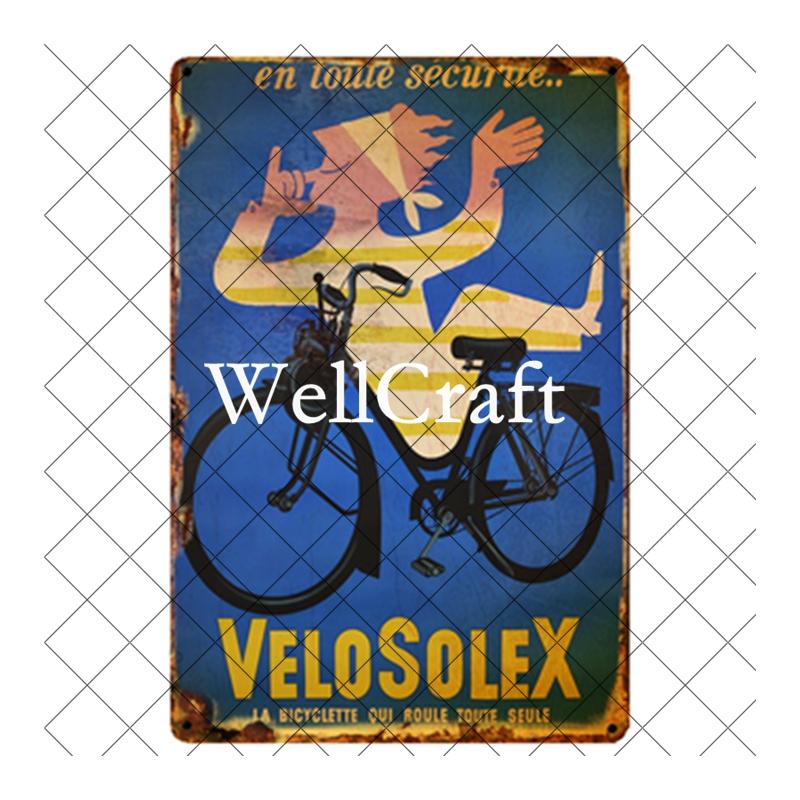 WellCraft Велосипед Velosolex Жестяные Знаки Ретро Велосипед Настенная Табличка Декор Паба WX