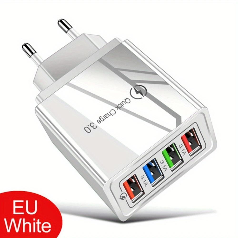 Зарядное устройство USB 3A Многопортовое 4 USB Quick Charge 3.0 Для адаптера телефона Планшет Портативное настенное зарядное устройство Вилка EU US