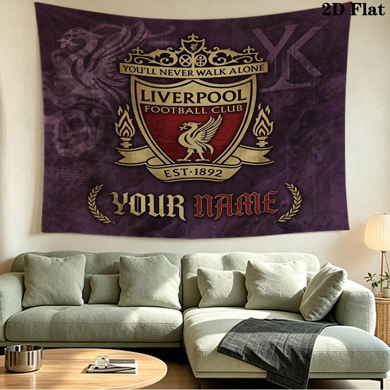Custom Name Liverpool Printed Tapestry – Wall Hanging for Bedrooms, Dorms, and Home Decor