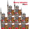 10 шт. MOC Средневековый замок Рыцари Римские солдаты Строительные блоки Военные Древний Египет Фигурки мумий Воин Стражник Оружие Кирпич