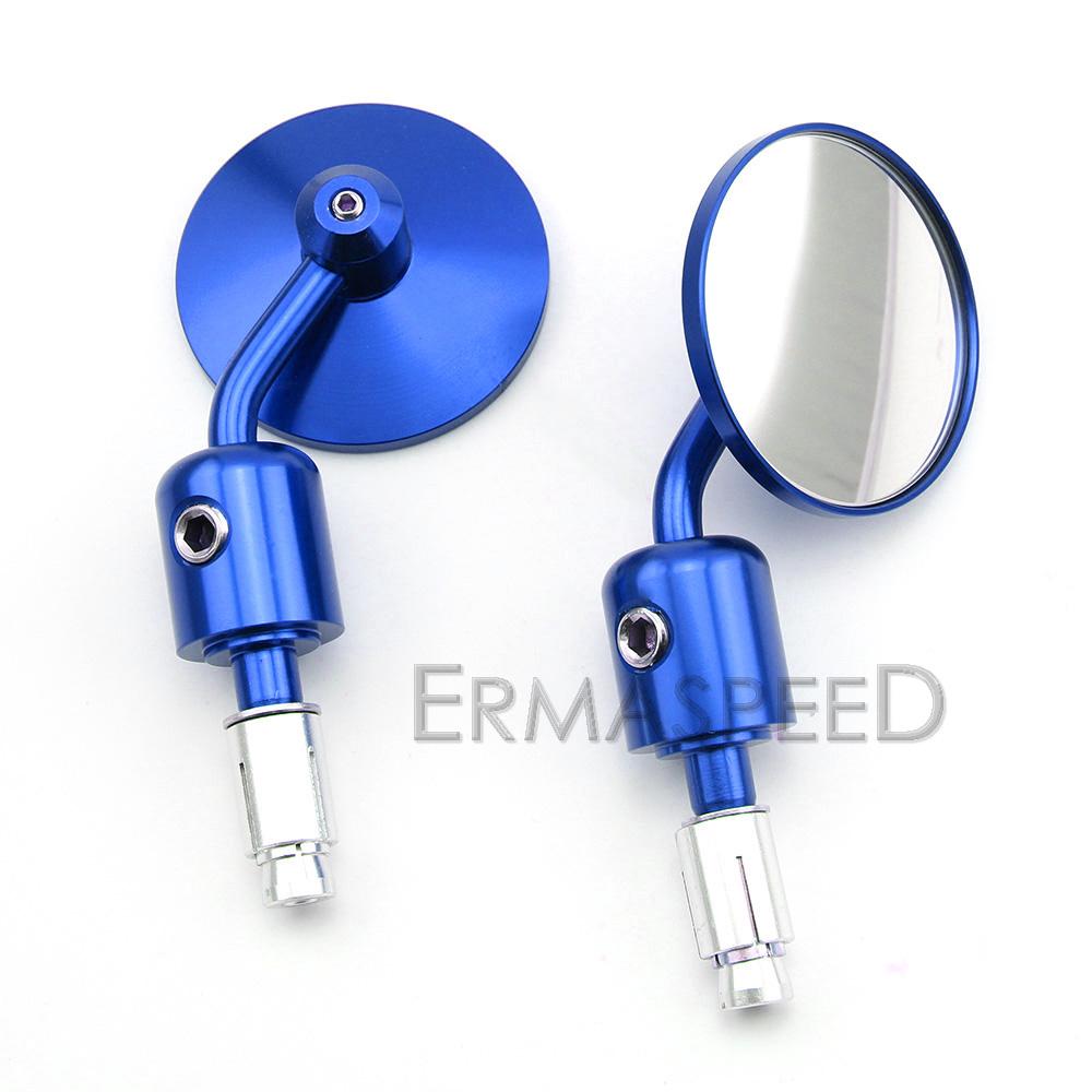 1 Pair Round Motorcycle Bar End Mirrors 22mm 7/8 inch Handlebar Mirror Universal Rear View Mirror For Street Bike Scooter