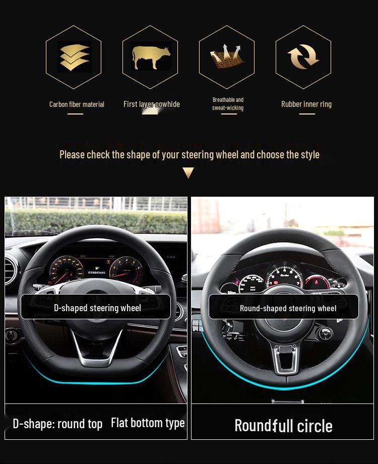 Huachen Xinyuan X30L Genuine Leather Steering Wheel Cover - Compatible with New Jinbei X30L EV and New Energy Models