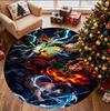 Demon Slayer Pattern Round Rug, Indoor/Outdoor Mat, for Picnic, Gameroom, Bedroom, Office, Living Room, Home Decor Carpet, Birthday Gift