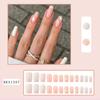 24PCS/SET Quick Nails Flower Diamond Manicure Long Ballet False Nails Waterproof Wearable Ready-made Nail Stickers
