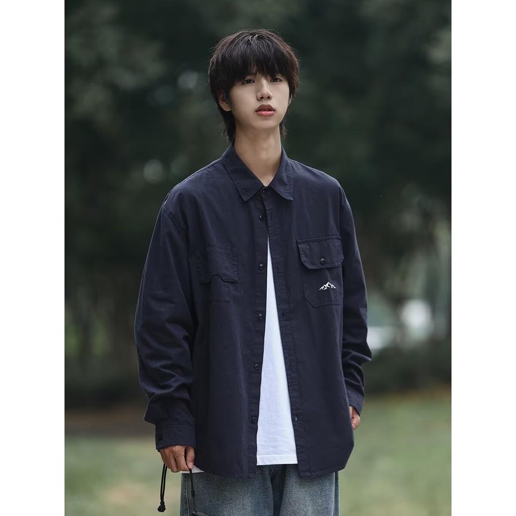 Spring New Hong Kong Style Trendy Retro Casual Long-Sleeved Shirt Men's Loose All-Matching Fashion Brand Japanese Style Shirt Men's and Women's