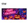 Outdoor Halloween Decoration Garage Door Banner, Pumpkin Ghost Spider Web Patterns Yard Flag Festival Atmosphere Cover for Party Background,