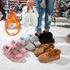 Women's Snow Boots, Women's Cotton Shoes, Round Toe Thick Sole with Velvet, Large Size Sewn Bag, Bean Shoes, Winter Version