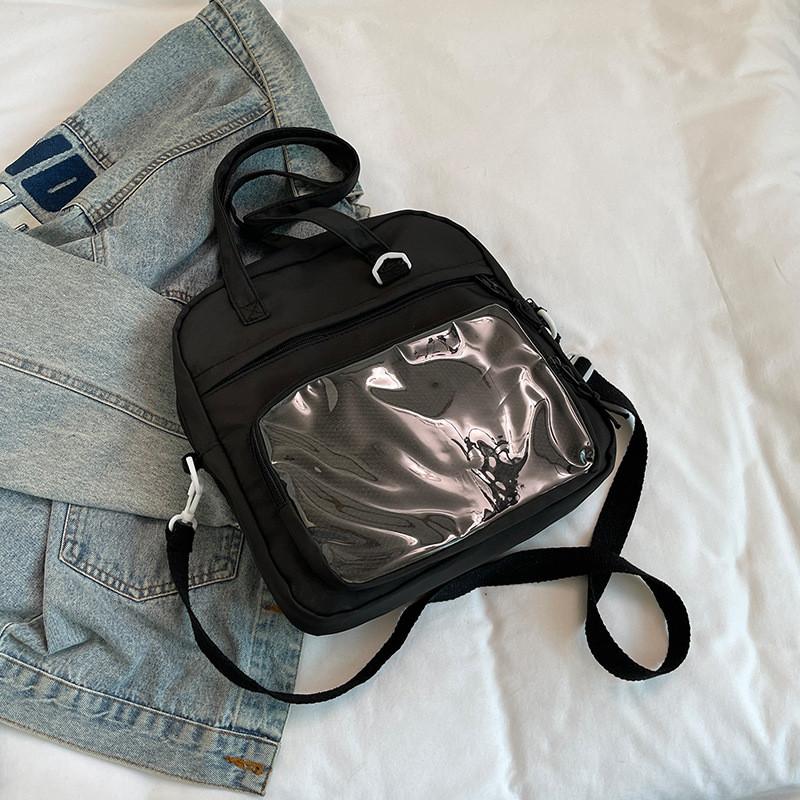 Fashionable Nylon Tote Bag In Black White Green And Blue With Soft Structure