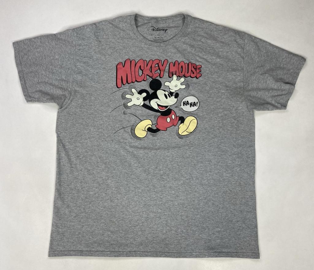 Disney Mickey Mouse Ha Ha Graphic T-shirt Men XL Gray Short Sleeve