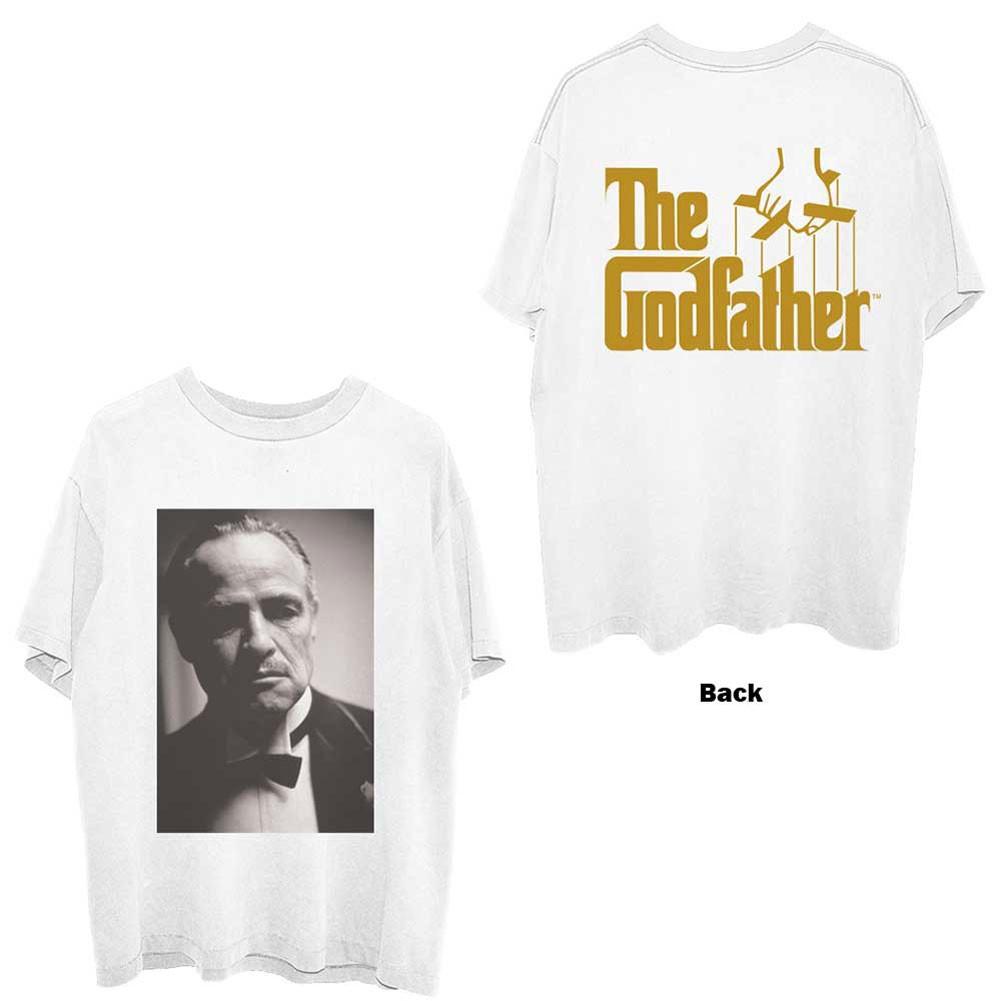 Men's Godfather Brando B&W (Back Print) Slim Fit T-shirt Small White