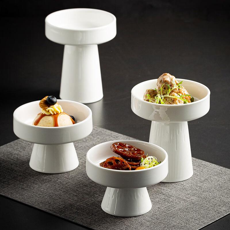 Ceramic Short-Foot Fruit & Dessert Plate Set