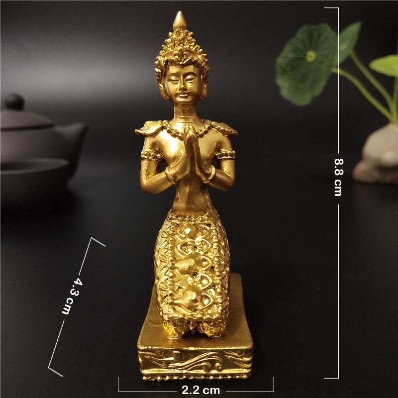 Золотая статуэтка Будды из Таиланда Декор для дома Индуистский Фэн-шуй Медитация Молитва Скульптура Будды Украшения Статуи