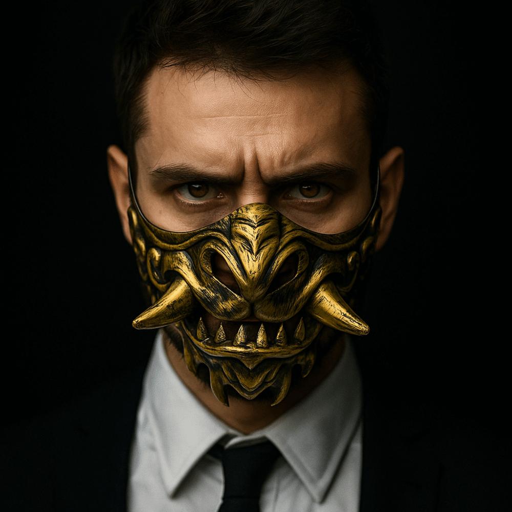 Spooky Cosplay Red Prajna Mask Dress Up Japanese Mask Toy Samurai Cosplay Mask Halloween