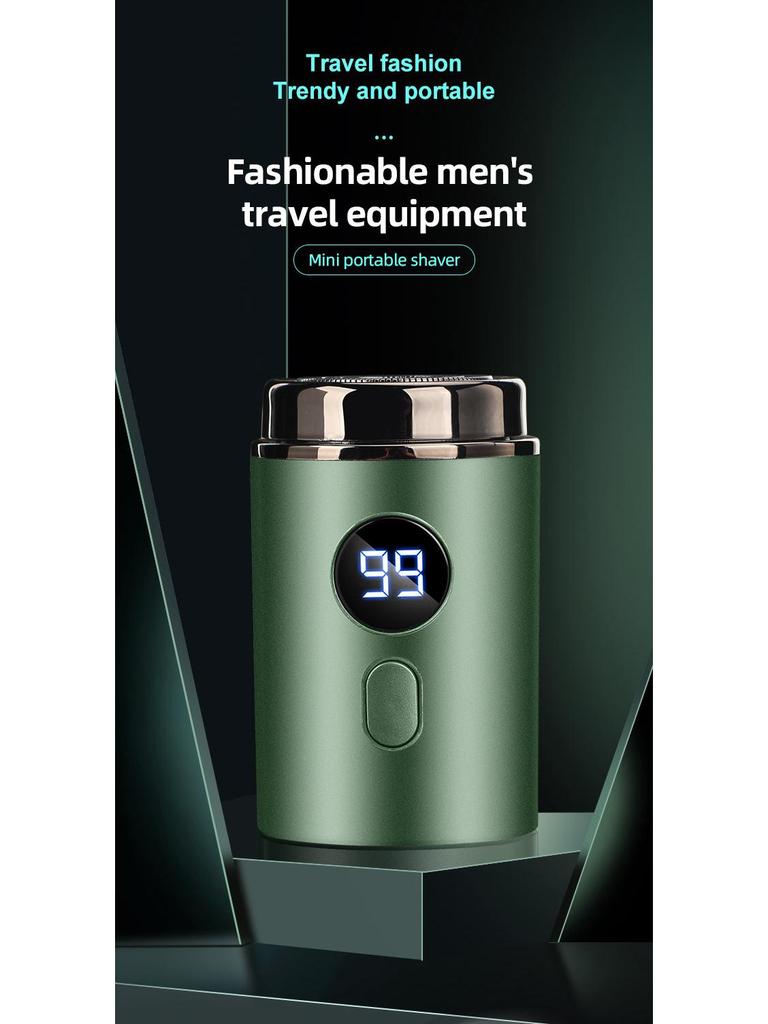 Portable Rechargeable Men's Electric Beard Shaver - Compact Travel Design