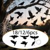 18 штук Подвесные Вороны Хэллоуин Украшения Птица Ворон Орнамент Скульптура