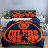 Hockey Player with Oilers Logo Design Print Bedding Set Duvet Cover Pillowcases (1* Duvet Cover 2* Pillowcases Do Not Include Comforter)