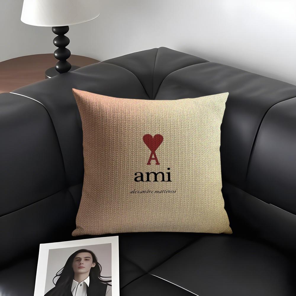 Fashion Luxury AAmi Brand Cushion Cover Natural Linen Organic Fabric DoubleSided Printing Sofa Home Decor Gift Pillow Case