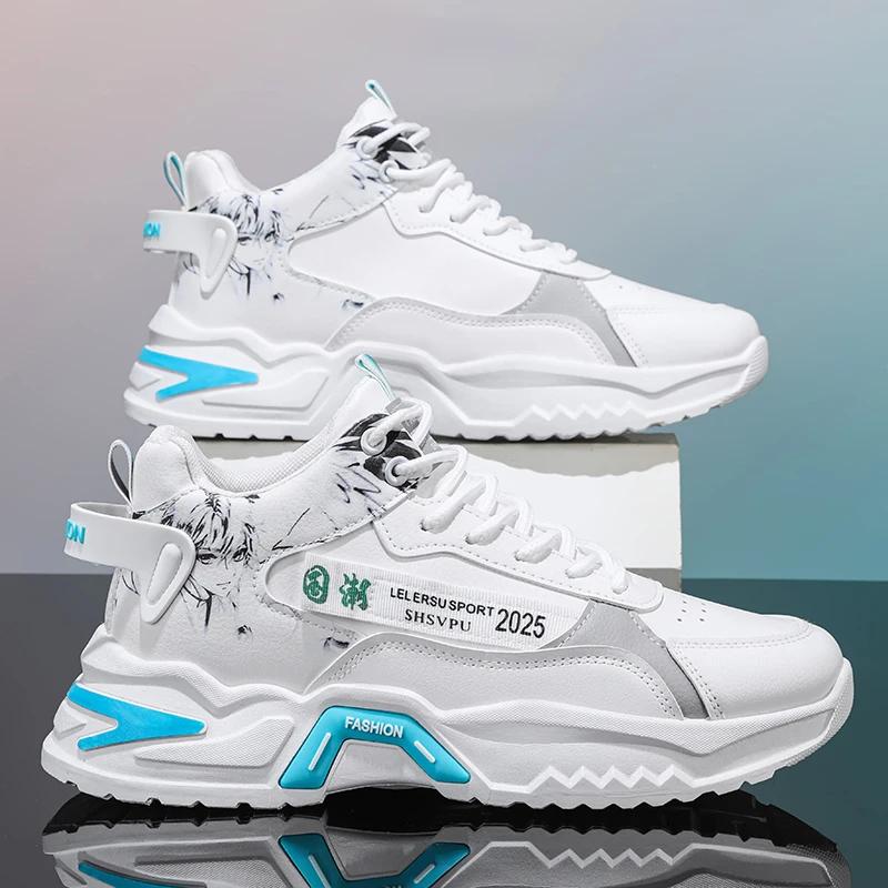 Fashion New High-top Sports Men Trend Joker Small White Shoe Increase Leisure Running Tennis Zapatillas Autumn Shoes Sneakes