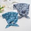 New cashew flower silk scarf headband cotton and linen small square scarf female Korean literary and versatile fashion temperament scarf scarf