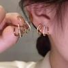 Claw Stud Earrings for Women Girls Temperament Gold Silver Hook Clip Earring Wedding Party Jewelry Geometric Accessories