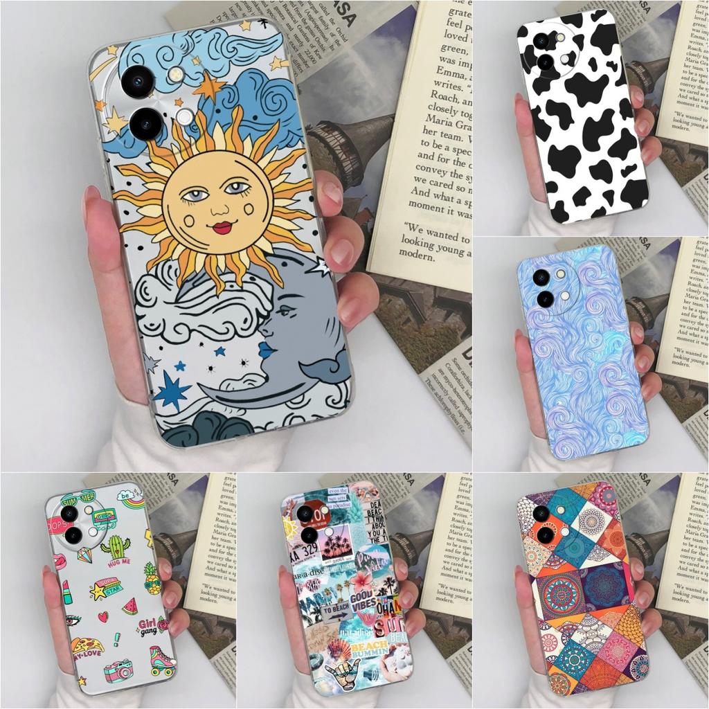 Популярные красочные узоры чехлов для Vivo Y28 Y100 (ИДН)Чехол V30e Y200e V40 Lite Y38 5G высокого качества мягкий силиконовый анти-падение прозрачный чехол для Vivo