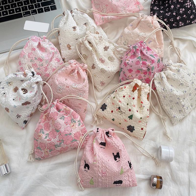 1 шт. сумка для хранения разных вещей на шнурке, мультяшная сумка на шнурке с медведем, многофункциональная тканевая сумка, пылезащитный портативный органайзер, многостильный